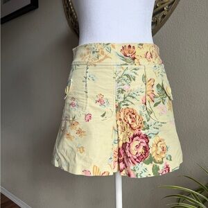 Hailee brand Yellow Floral Mini Skirt with Pink & Green Accents